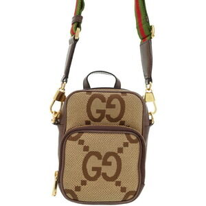 GUCCI Jumbo GG Shoulder Crossbody Bag Brown
